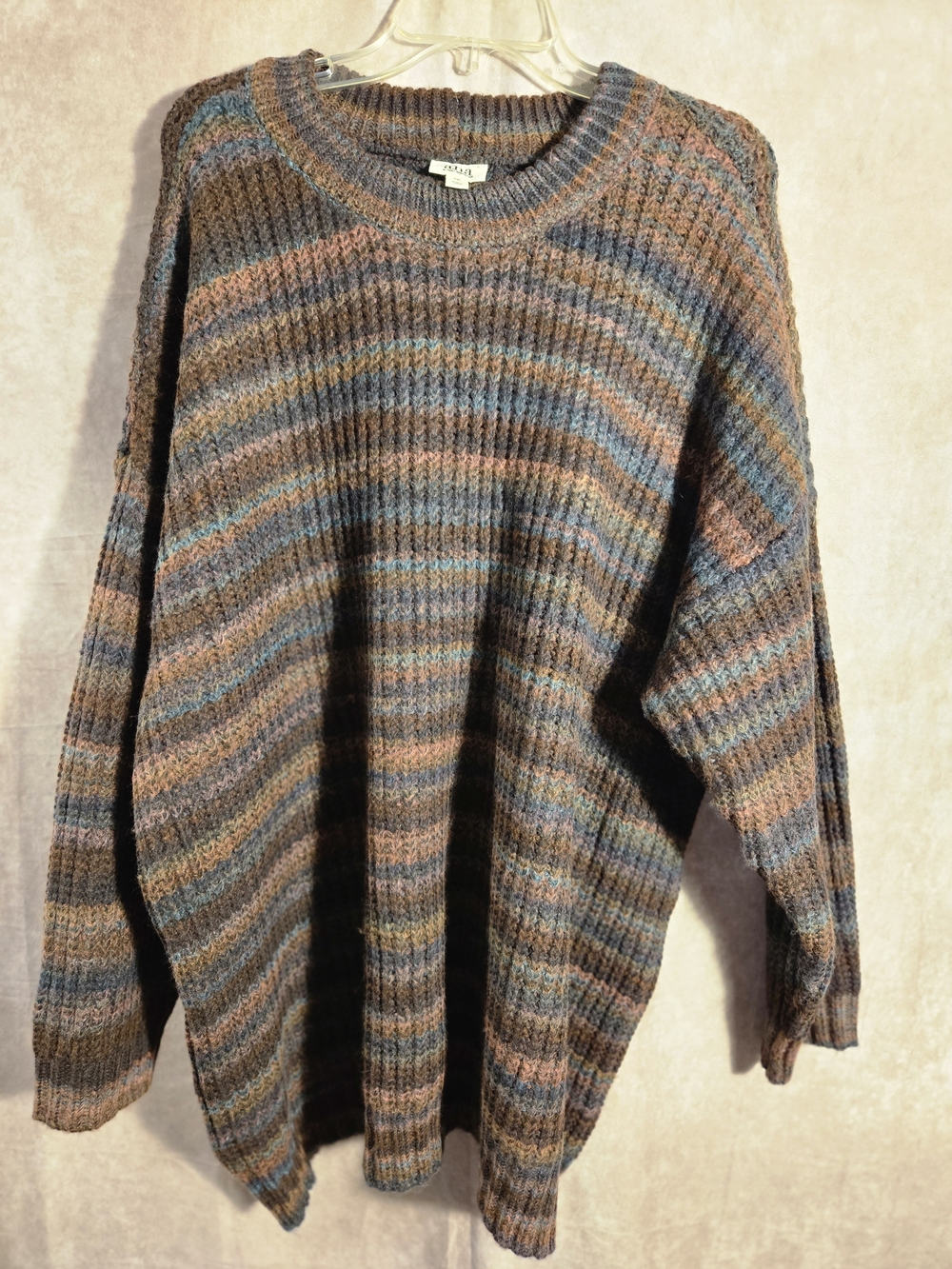 ANA Vintage Striped Crewneck Sweater - Neutral Blue & Brown